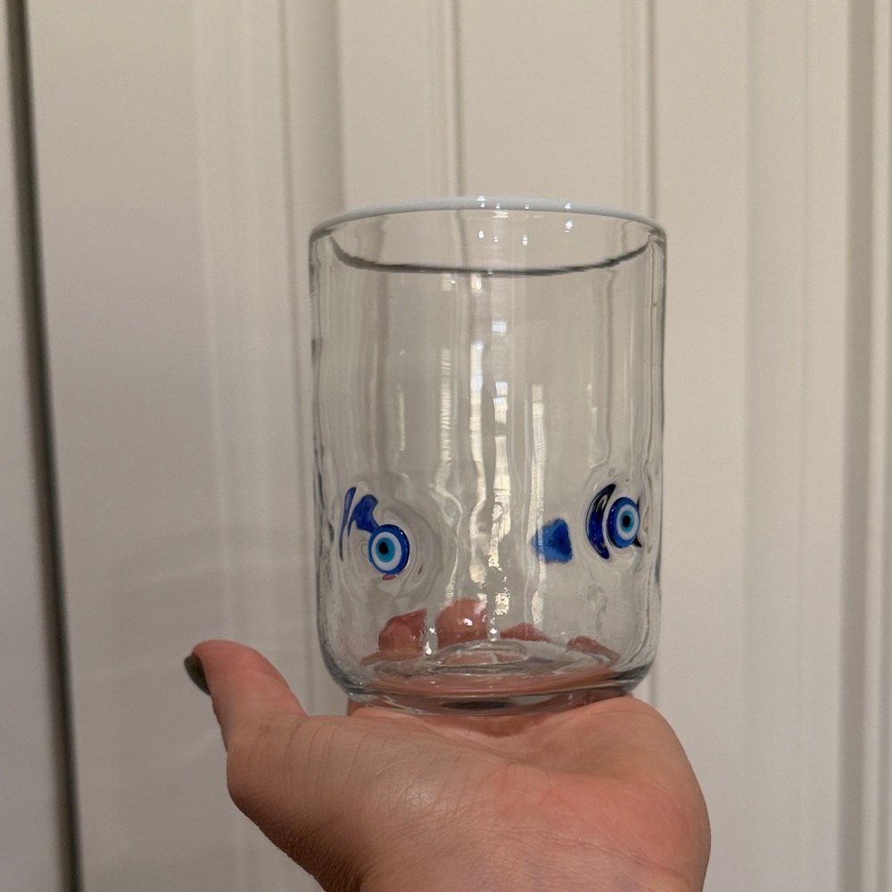 Anthropologie Juice Glass- Evil Eye